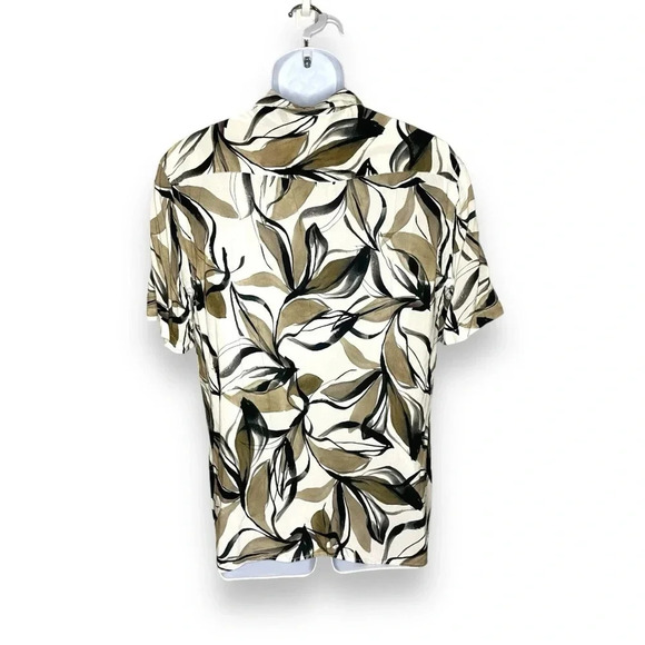 Zara Men’s Leaf Print Relaxed Fit Button Down Shirt - Size L, Made in Morocco - Picture 5 of 6